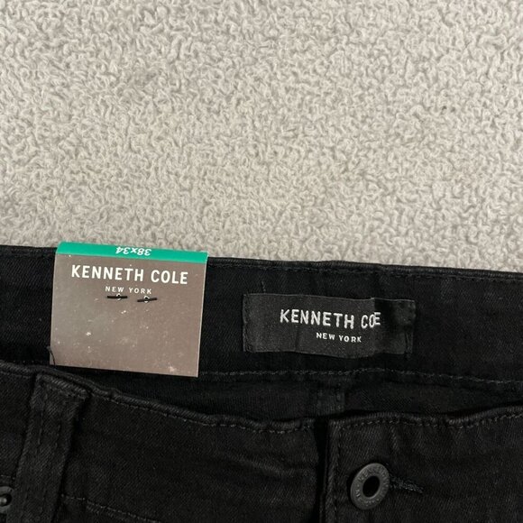 NEW Kenneth Cole Mens 38x34 Straight Fit Stretch Denim Jeans Black Cotton Blend - Picture 9 of 10